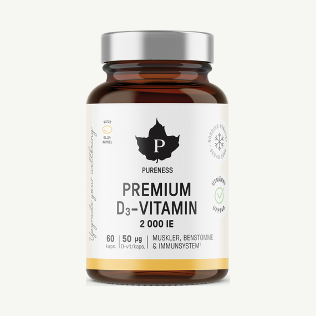 Premium D3-vitamin 2000 IE - 60 kapslar