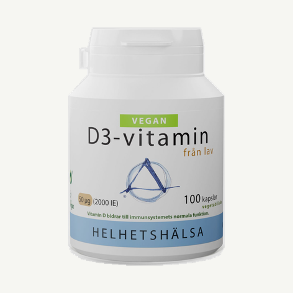 D3-vitamin 50 µg Vegan, 100 kapslar