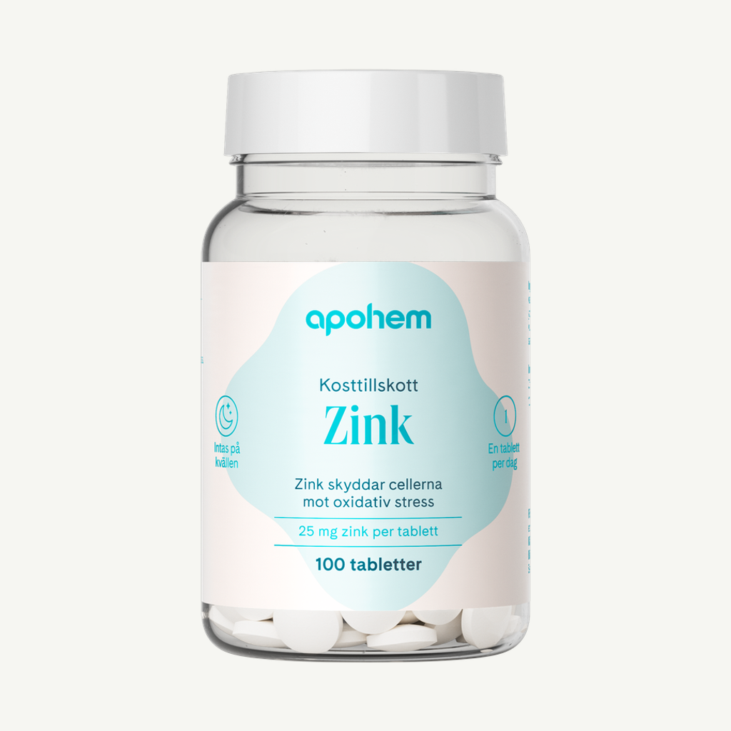 Apohem Zink 25 mg 100 tabletter