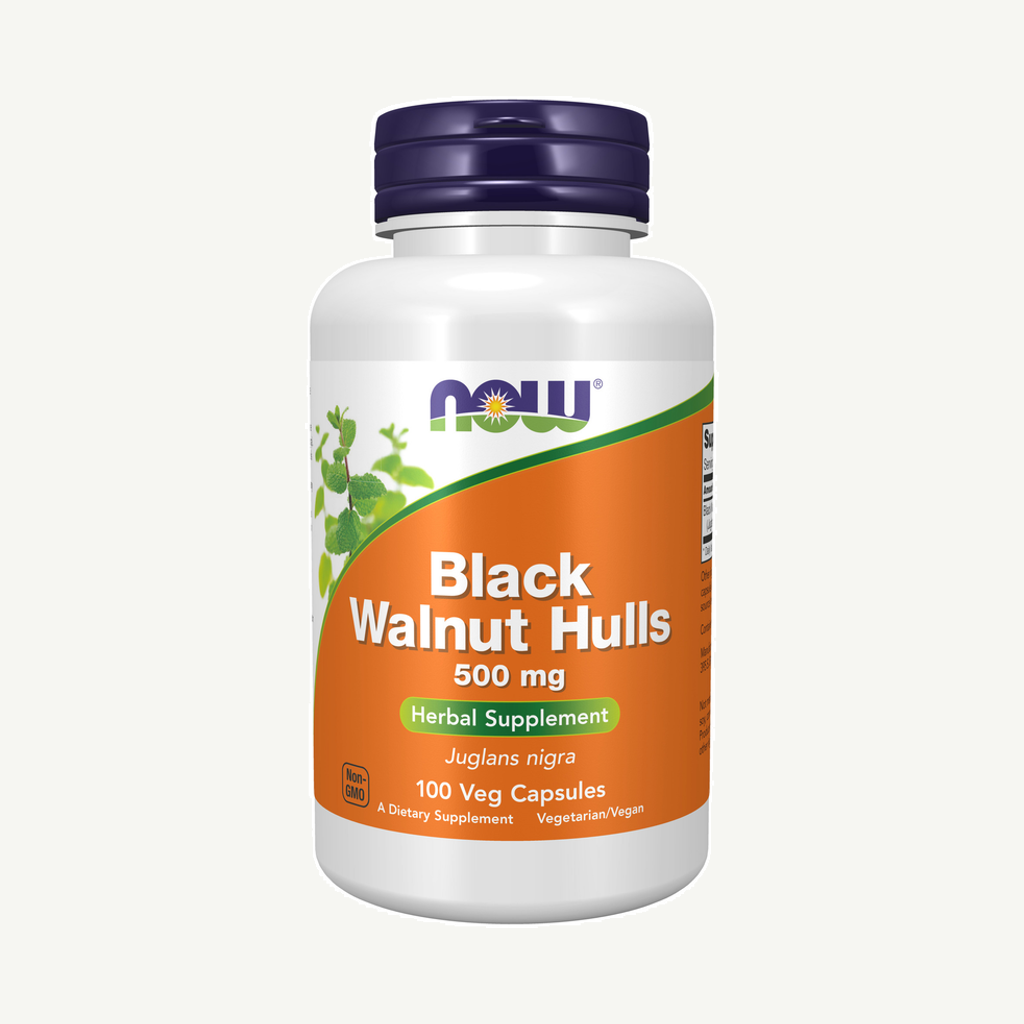Now Black Walnut Hulls 500 mg 100 kapslar