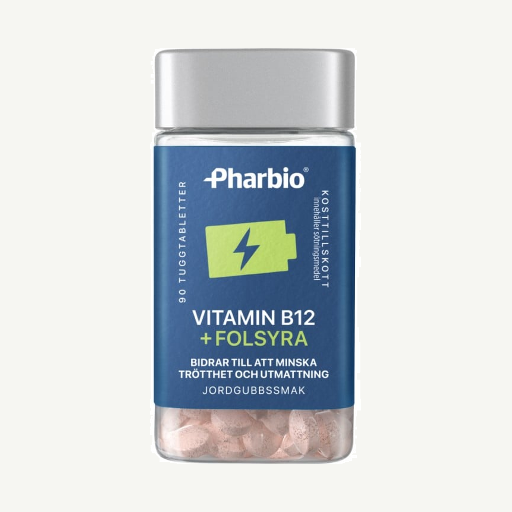 Pharbio B12 + Folsyra 90 tuggtabletter