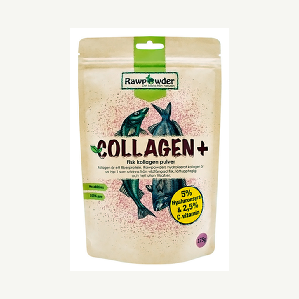 Fiskkollagenpulver & Hyaluronsyra 175g